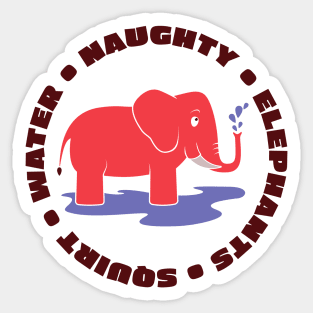 Naughty Elephants Squirt Water Sticker